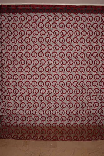 VAKKO ÇİFT RENK KIRMIZI İP PERDE HAZIR DÜĞMELERİ DİKİLMİŞ İP PERDE 300*250 cm ürün görseli