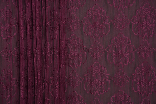 ÖRÜMCEK  MODEL MOR RENK İP PERDE HAZIR DÜĞMELERİ DİKİLMİŞ İP PERDE 300*270 cm - Resim 3