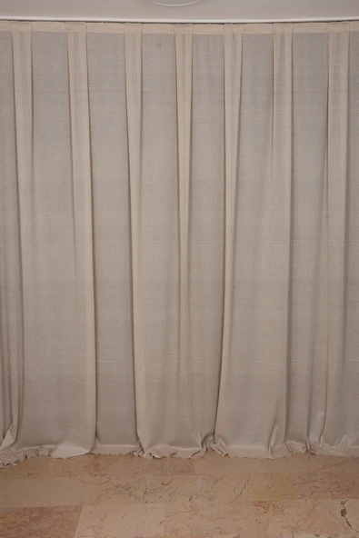 PETEK MODEL VİZON RENK TEK KANAT Dikilmiş Pileli Fon Perde 300*260 Cm - Resim 2