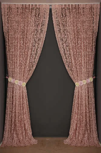 SULTAN 2 MODEL PUDRA RENK TEK KANAT Hazır dikilmiş Pileli Fon Perde 300*260 cm - Resim 8