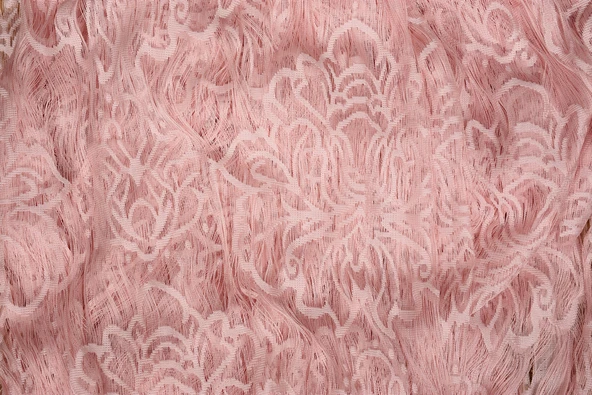 ÖRÜMCEK  MODEL PUDRA RENK İP PERDE HAZIR DÜĞMELERİ DİKİLMİŞ İP PERDE 300*280 cm - Resim 4