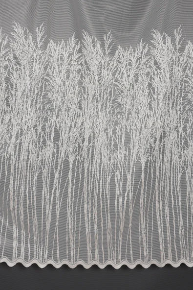 SELVİ DESEN KREM RENK TEK KANAT Hazır dikilmiş Pileli Fon Perde 300*260 cm - Resim 5