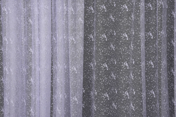 KUŞ MODEL KIRIK BEYAZ RENK TEK KANAT Dikilmiş Pileli Fon Perde 300*260 Cm - Resim 6