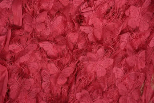 KELEBEK BİRLEŞİK MODEL FUŞYA RENK HAZIR İP PERDE 300*280 - Resim 6