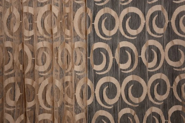 VAKKO  MODEL VİZON RENK İP PERDE HAZIR DÜĞMELERİ DİKİLMİŞ İP PERDE 300*270 cm - Resim 3