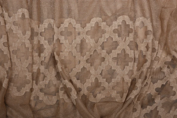 OSMANLI MODEL VİZON RENK TEK KANAT Dikilmiş Pileli Fon Perde 300*260 Cm - Resim 4