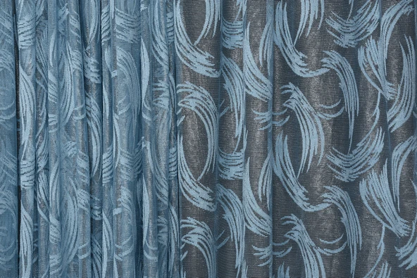 KILINÇ MODEL MAVİ RENK TEK KANAT Hazır Pileli Fon Perde 300*260 - Resim 5