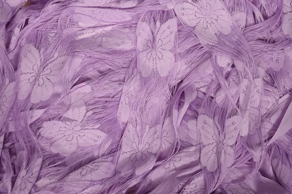 KELEBEK  MODEL LİLA RENK İP PERDE HAZIR DÜĞMELERİ DİKİLMİŞ İP PERDE 300*280 cm - Resim 5