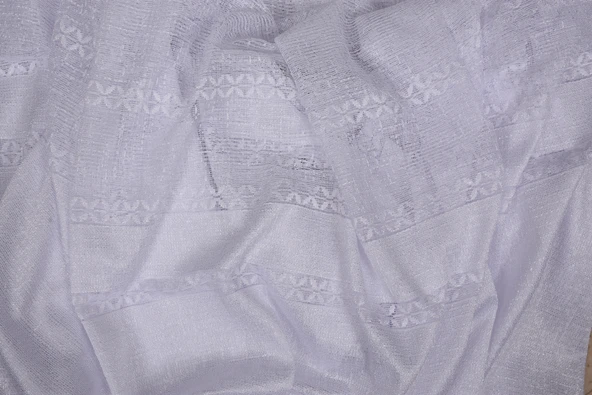 X MODEL BEYAZ RENK TEK KANAT Dikilmiş Pileli Fon Perde 300*260 Cm - Resim 4