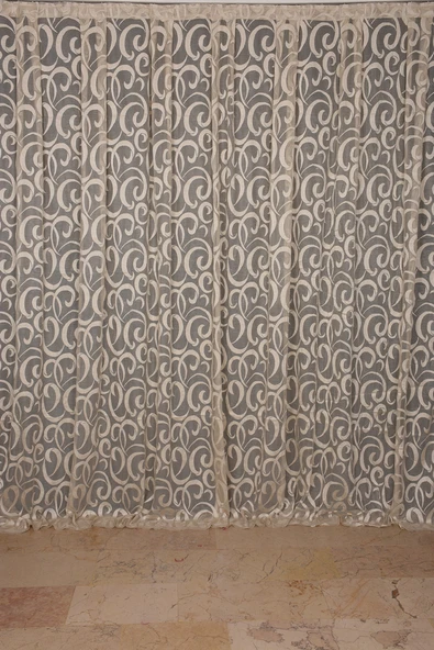 AY MODELİ VİZON RENK TEK KANAT Hazır Dikilmiş Pileli Fon Perde 300*260 Cm - Resim 2