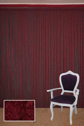 KÜÇÜK PUANLI MODEL BORDO RENK HAZIR İP PERDE 300*270 cm - Resim 8
