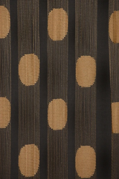 PUANLI ÇİFT RENK GOLD İP PERDE HAZIR DÜĞMELERİ DİKİLMİŞ İP PERDE 300*270 cm ürün görseli