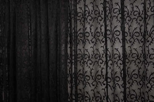 ŞAL MODEL SİYAH RENK TEK KANAT Hazır dikilmiş Pileli Fon Perde 300*260 cm - Resim 3