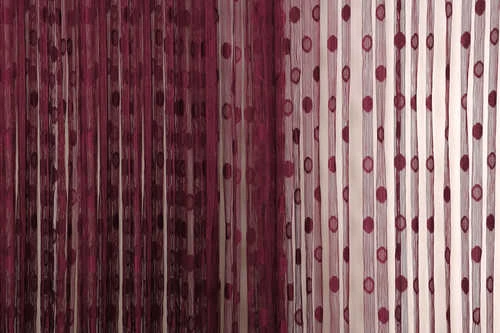 KÜÇÜK PUANLI MODEL BORDO RENK HAZIR İP PERDE 300*270 cm - Resim 5