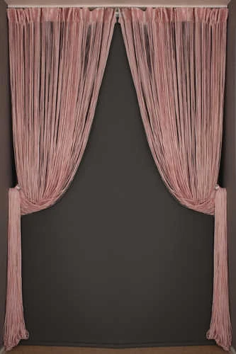 DÜZ İP  MODEL PUDRA RENK HAZIR İP PERDE 300*270 - Resim 7