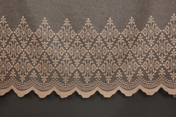 GÖBEKLİ MODEL VİZON RENK TEK KANAT Hazır dikilmiş Pileli Fon Perde 300*260 cm - Resim 5