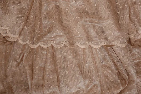 SEYREK NOKTALI MODEL VİZON RENK TEK KANAT Hazır Pileli Fon Perde 300*260 - Resim 7