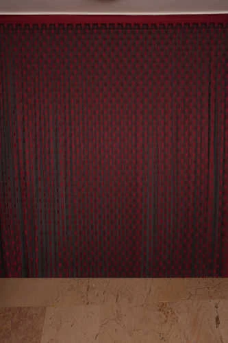 PUANLI MODEL BORDO RENK İP PERDE HAZIR DÜĞMELERİ DİKİLMİŞ İP PERDE 300*270 cm ürün görseli