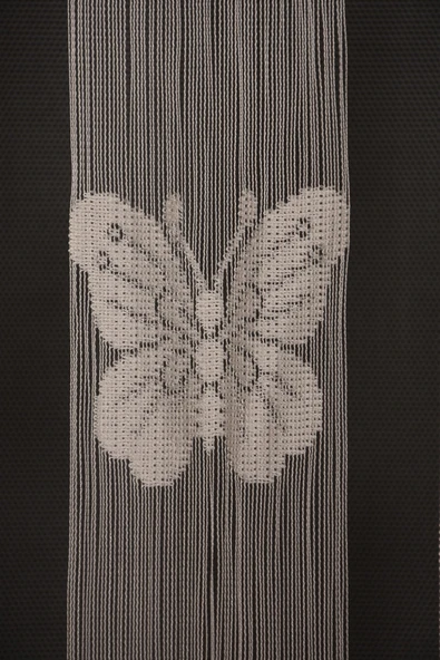 KELEBEK  MODEL KREM RENK İP PERDE HAZIR DÜĞMELERİ DİKİLMİŞ İP PERDE 300*270 cm - Resim 3