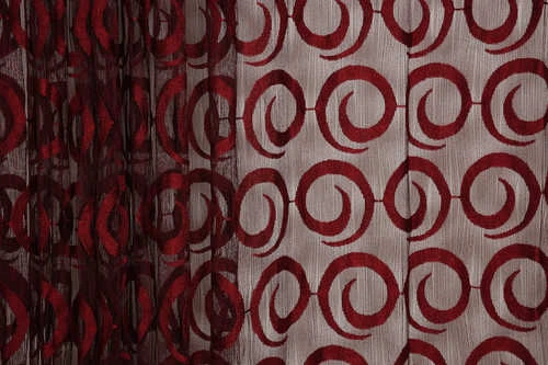 VAKKO ÇİFT RENK KIRMIZI İP PERDE HAZIR DÜĞMELERİ DİKİLMİŞ İP PERDE 300*250 cm - Resim 3