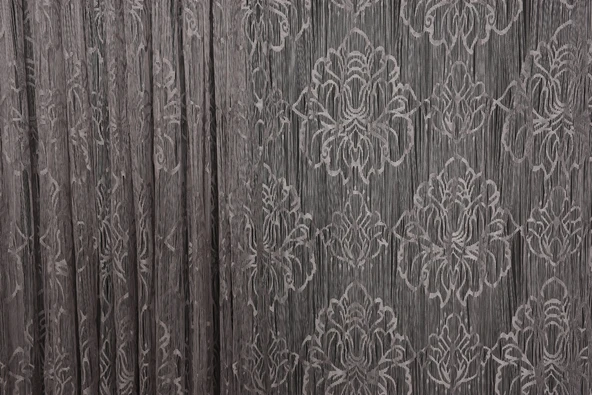 ÖRÜMCEK  MODEL GRİ RENK İP PERDE HAZIR DÜĞMELERİ DİKİLMİŞ İP PERDE 300*270 cm - Resim 3