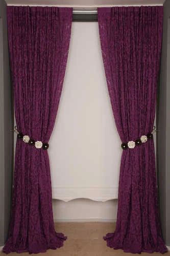 SULTAN 2 MODEL MOR RENK TEK KANAT Hazır dikilmiş Pileli Fon Perde 300*260 cm - Resim 8