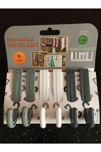 6'lı Çok Amaçlı Pratik Askı Sert Plastik Royaleks-GMP-799-OP-8 - Resim 2