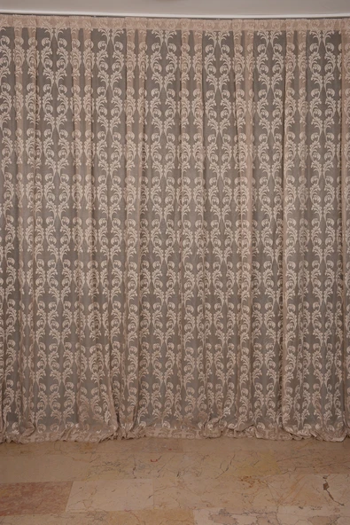 SARMAŞIK VİZON RENK TEK KANAT Dikilmiş Pileli Fon Perde 300*260 Cm - Resim 2