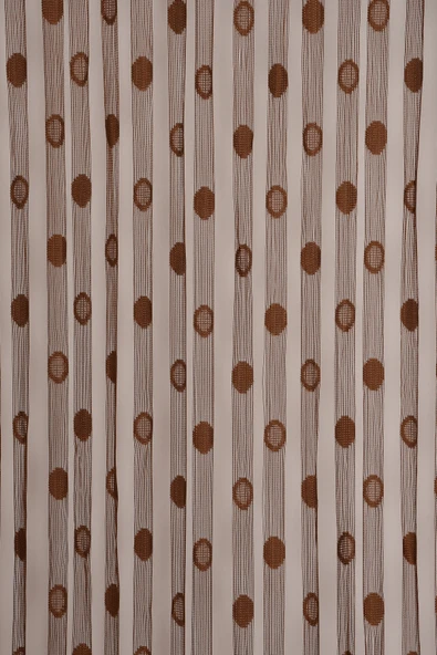 KÜÇÜK PUANLI MODEL ACI KAHVE RENK HAZIR İP PERDE 300*270 cm