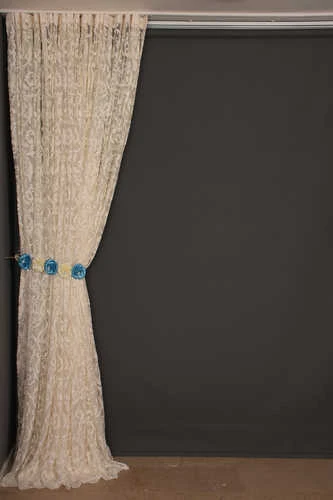 SULTAN 2 MODEL KREM RENK TEK KANAT Hazır dikilmiş Pileli Fon Perde 300*260 cm - Resim 6