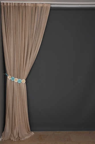 SIK NOKTALI MODEL VİZON RENK TEK KANAT Hazır Pileli Fon Perde 300*260 - Resim 6