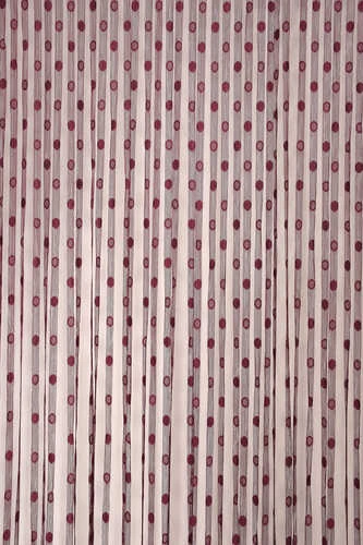 KÜÇÜK PUANLI MODEL BORDO RENK HAZIR İP PERDE 300*270 cm - Resim 3