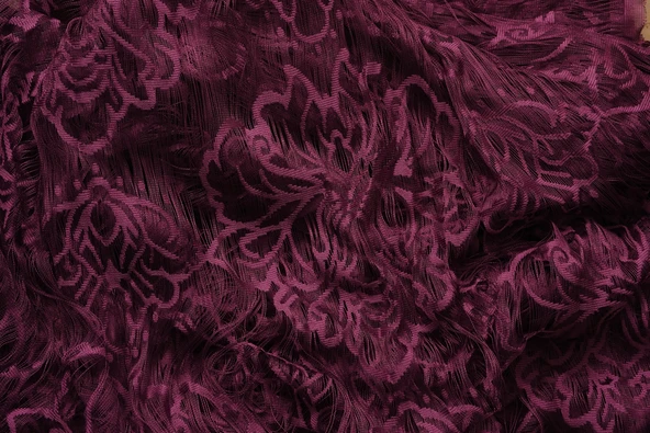 ÖRÜMCEK  MODEL MOR RENK İP PERDE HAZIR DÜĞMELERİ DİKİLMİŞ İP PERDE 300*270 cm - Resim 4