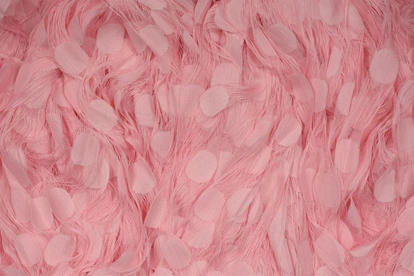 PUANLI MODEL PEMBE RENK İP PERDE HAZIR DÜĞMELERİ DİKİLMİŞ İP PERDE 300*270 cm - Resim 5