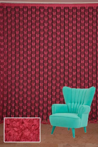 KELEBEK BİRLEŞİK MODEL FUŞYA RENK HAZIR İP PERDE 300*280 - Resim 2