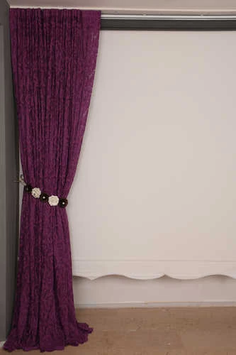SULTAN 2 MODEL MOR RENK TEK KANAT Hazır dikilmiş Pileli Fon Perde 300*260 cm - Resim 6
