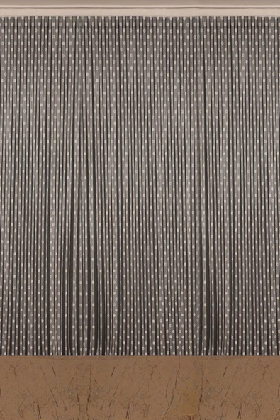 KÜÇÜK PUANLI MODEL KREM RENK HAZIR  DİKİLMİŞ İP PERDE 300*270 cm - Resim 2