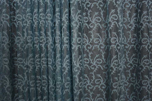 ŞAL MODEL MAVİ RENK TEK KANAT Hazır dikilmiş Pileli Fon Perde 300*260 cm - Resim 3