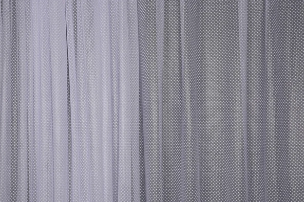 SEYREK NOKTALI MODEL BEYAZ RENK TEK KANAT Hazır Pileli Fon Perde 300*260 - Resim 5