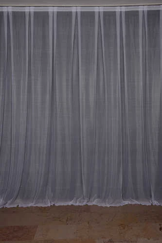 SEYREK NOKTALI MODEL KIRIK BEYAZ RENK TEK KANAT Hazır Pileli Fon Perde 300*260 ürün görseli