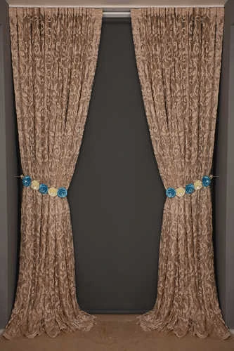 SULTAN 2 MODEL VİZON RENK TEK KANAT Hazır dikilmiş Pileli Fon Perde 300*260 cm - Resim 8