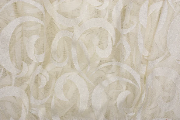 AY MODELİ KREM RENK TEK KANAT Hazır Dikilmiş Pileli Fon Perde 300*260 Cm - Resim 4