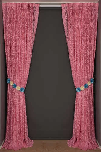 SULTAN 2 MODEL PEMBE RENK TEK KANAT Hazır dikilmiş Pileli Fon Perde 300*260 cm - Resim 8