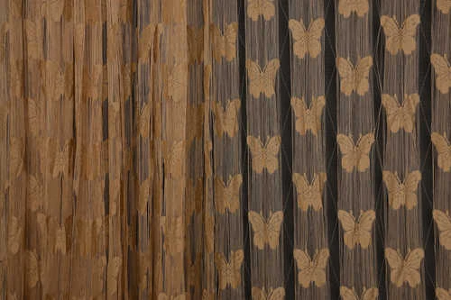 KELEBEK BİRLEŞİK MODEL GOLD RENK HAZIR İP PERDE 300*270 - Resim 5