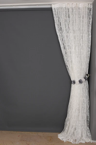 OLİMPİYAT KREM RENK TEK KANAT Dikilmiş Pileli Fon Perde 300*260 Cm - Resim 8