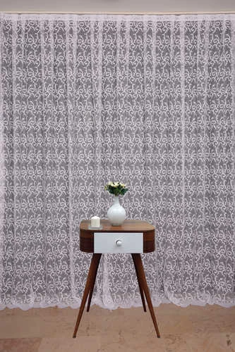 ŞAL MODEL KIRIK BEYAZ RENK TEK KANAT Hazır dikilmiş Pileli Fon Perde 300*260 cm ürün görseli