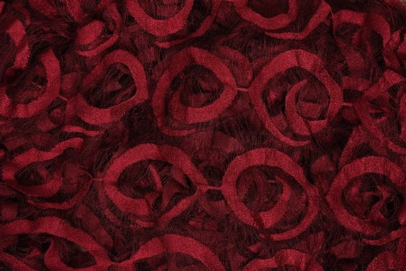 VAKKO  MODEL BORDO RENK İP PERDE HAZIR DÜĞMELERİ DİKİLMİŞ İP PERDE 300*270 cm - Resim 5