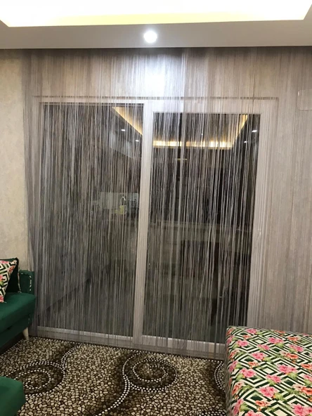 İP MODEL GRİ RENK İP PERDE 300*270 cm - 2 mm şerit - Resim 5