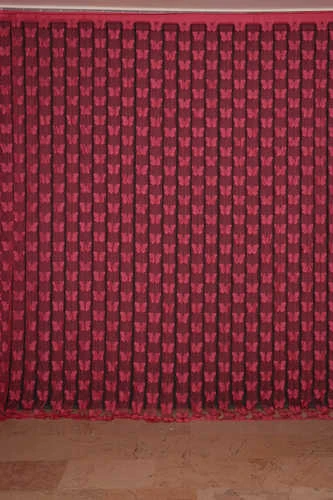 KELEBEK BİRLEŞİK MODEL FUŞYA RENK HAZIR İP PERDE 300*280 ürün görseli