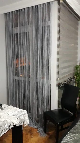 İP MODEL GRİ RENK İP PERDE 300*270 cm - 2 mm şerit - Resim 4